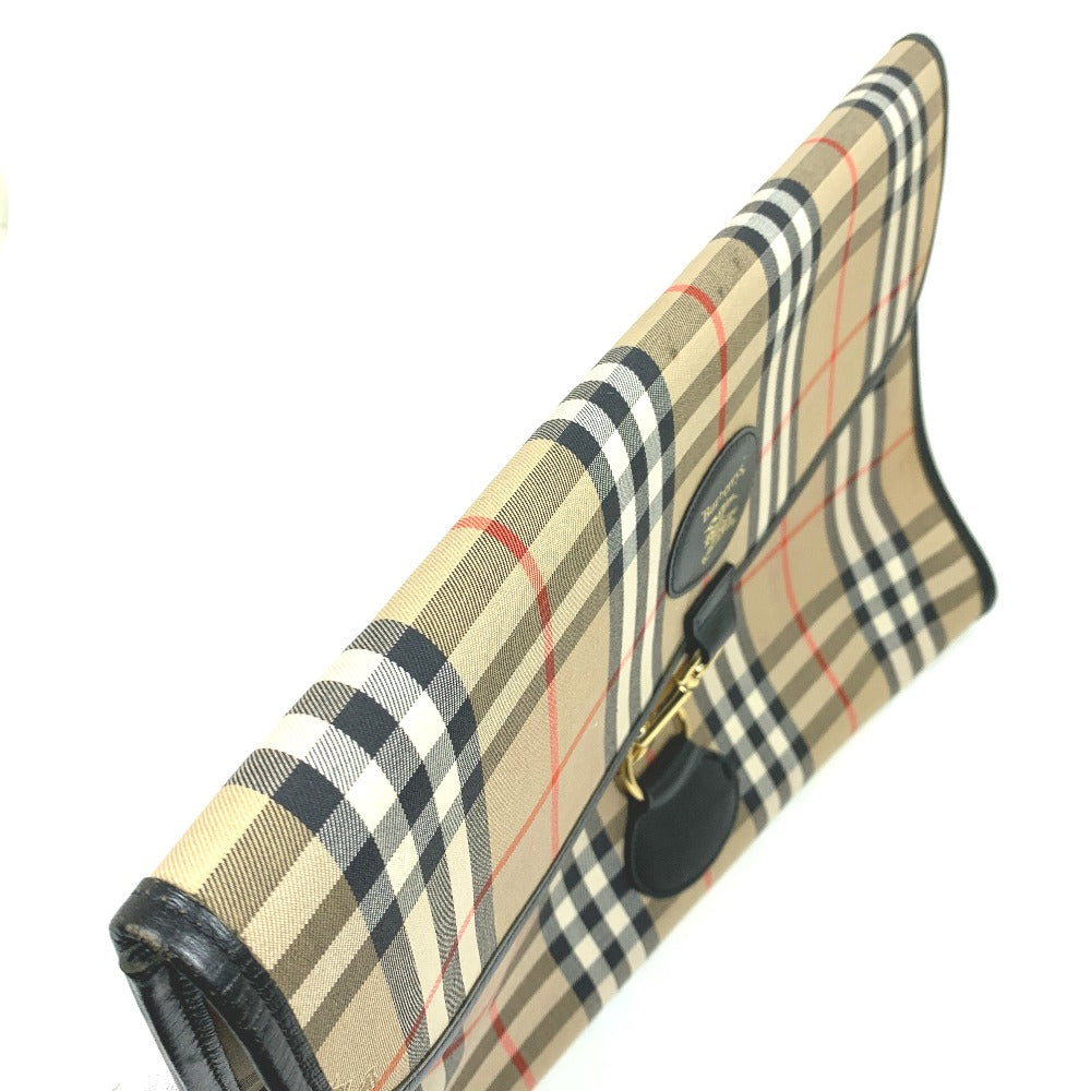 Burberry Clutch Bag Canvas / Leather Beige Logo Check Unisex(Unisex)