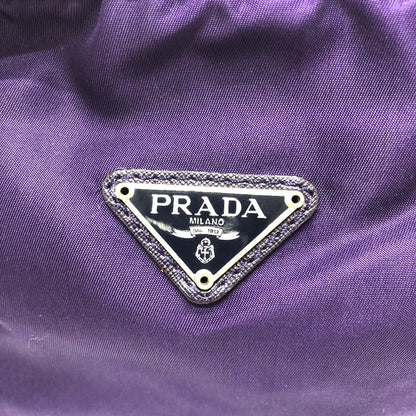 Prada Pouch Nylon Purple Triangle Logo Accessory Case Women
