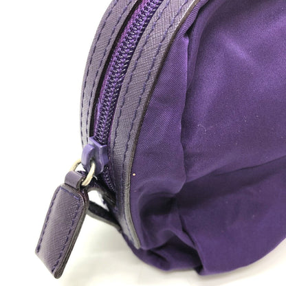 Prada Pouch Nylon Purple Triangle Logo Accessory Case Women