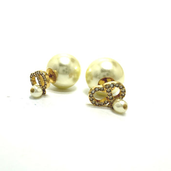 Dior Pierce Gold Plated Gold Logo Cd Tribal Women