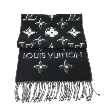 Louis Vuitton Scarf M78159 Wool, Silk Black Echarpe Lv Essential Shine Women