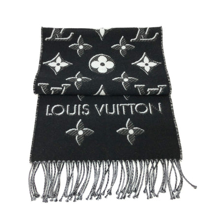 Louis Vuitton Scarf M78159 Wool, Silk Black Echarpe Lv Essential Shine Women