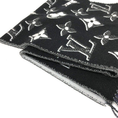 Louis Vuitton Scarf M78159 Wool, Silk Black Echarpe Lv Essential Shine Women