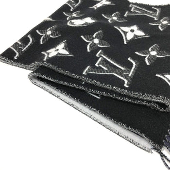 Louis Vuitton Scarf M78159 Wool, Silk Black Echarpe Lv Essential Shine Women