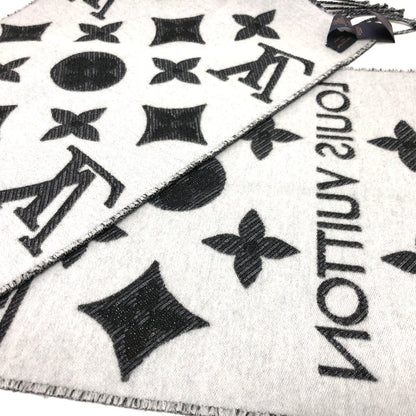 Louis Vuitton Scarf M78159 Wool, Silk Black Echarpe Lv Essential Shine Women