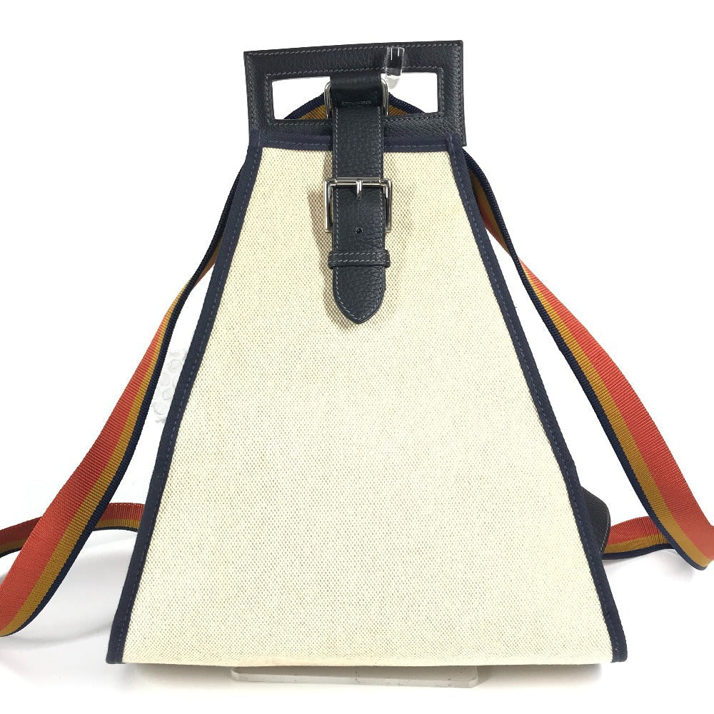 Hermes Backpack Toile H, Leather Beige Rocabal Backpack