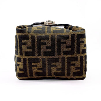 Fendi Pouch Canvas, Leather Brown Zucca Vanity Bag