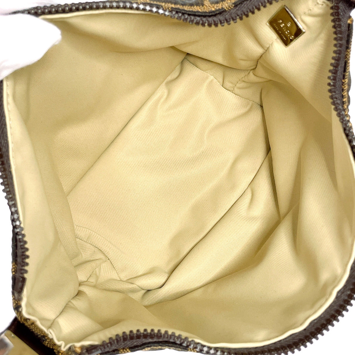 Fendi Pouch Canvas, Leather Brown Zucca Vanity Bag