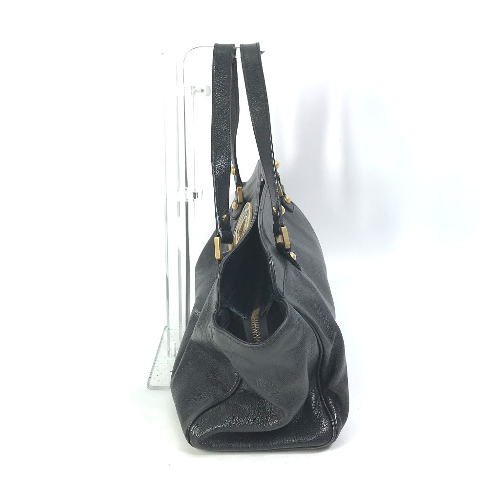 Gucci Handbag 121551 Leather Black Interlocking G Blondie Studs Women