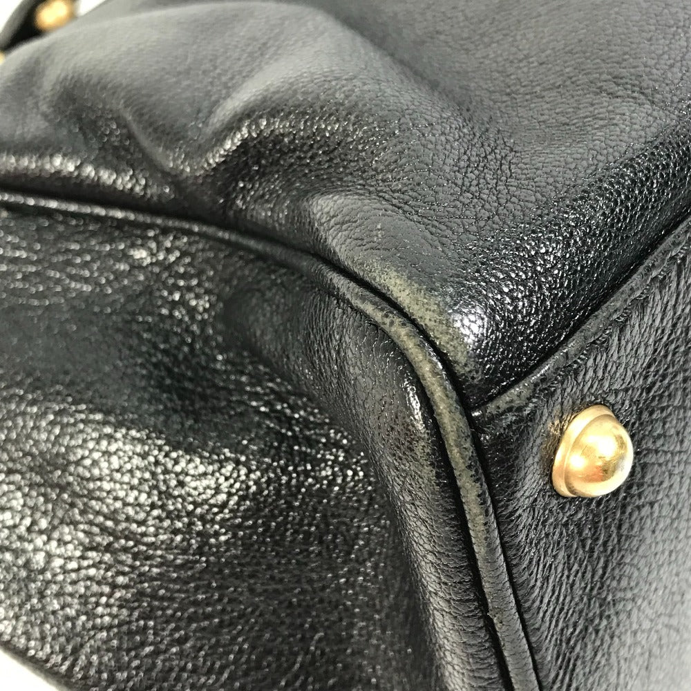 Gucci Handbag 121551 Leather Black Interlocking G Blondie Studs Women