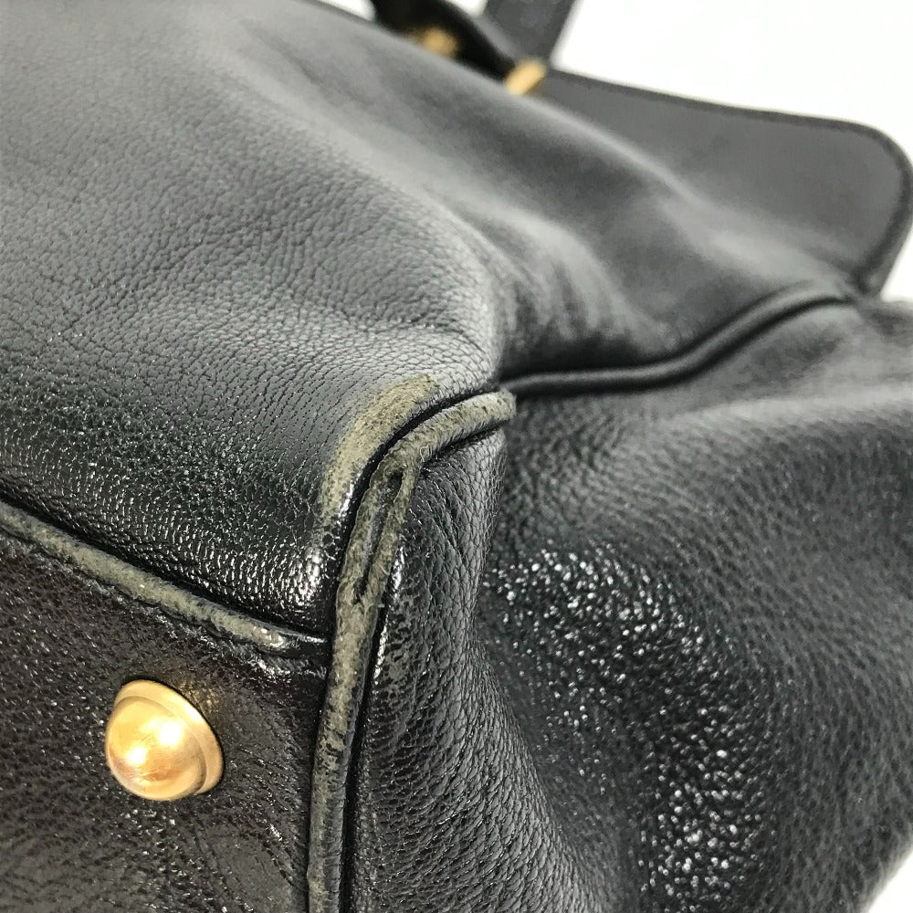 Gucci Handbag 121551 Leather Black Interlocking G Blondie Studs Women