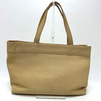 Chanel Tote Bag Caviar Skin Beige Coco Mark Cc Women
