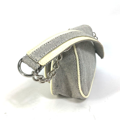 Chanel Shoulder Bag Canvas Gray Type No.5 Cc Camellia Coco Mark Chain Women