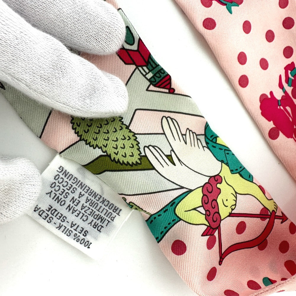 Hermes Scarf Silk Pink Twilly Women