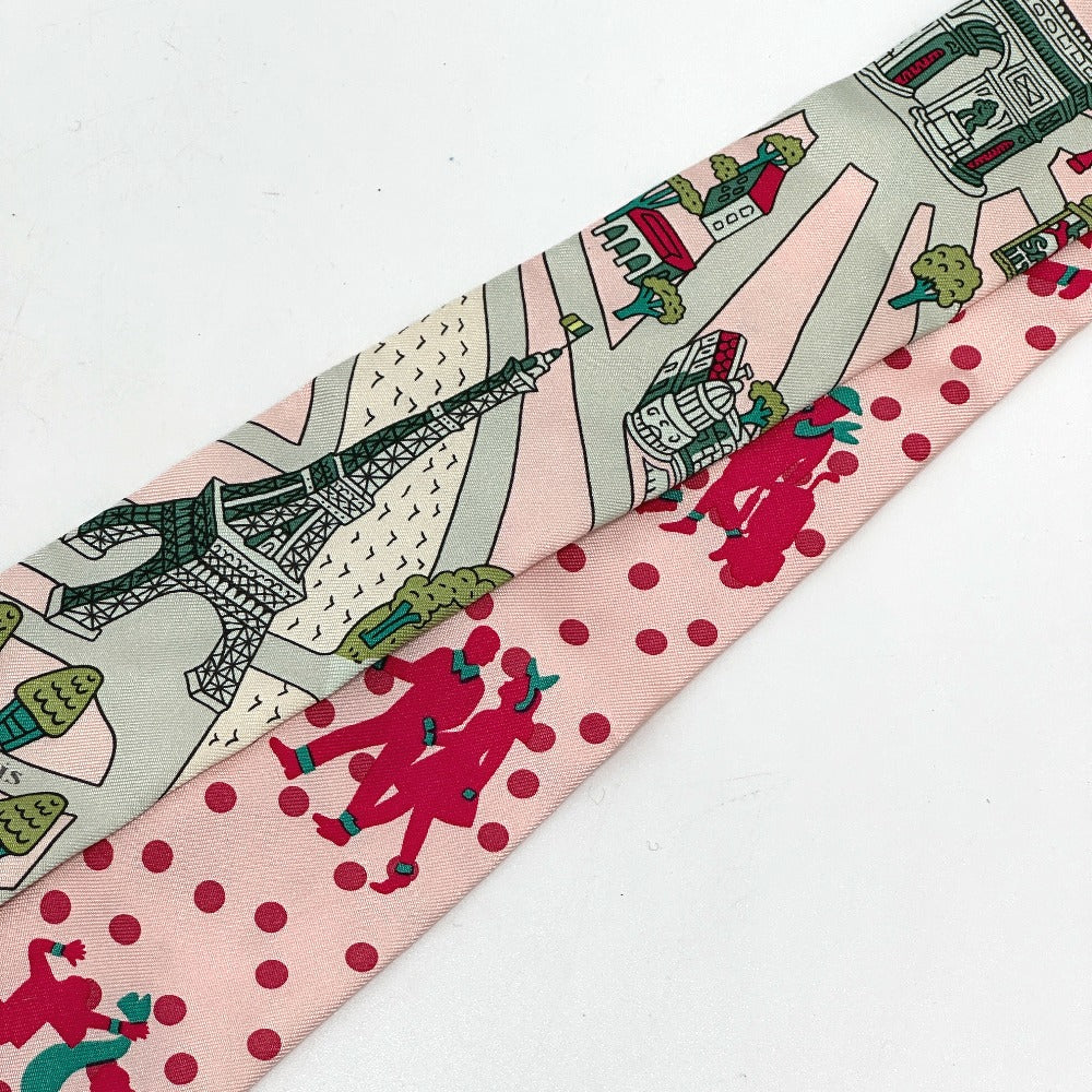 Hermes Scarf Silk Pink Twilly Women