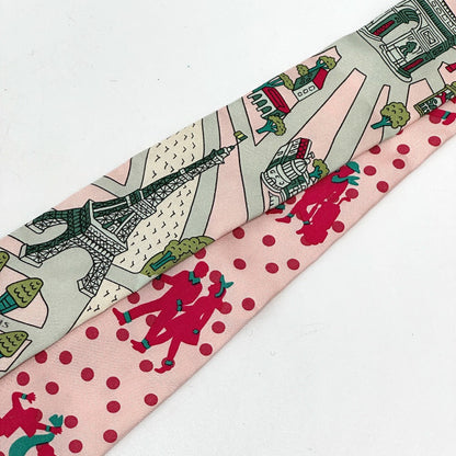 Hermes Scarf Silk Pink Twilly Women