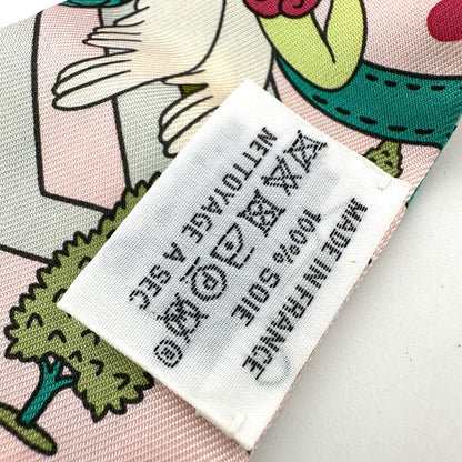 Hermes Scarf Silk Pink Twilly Women