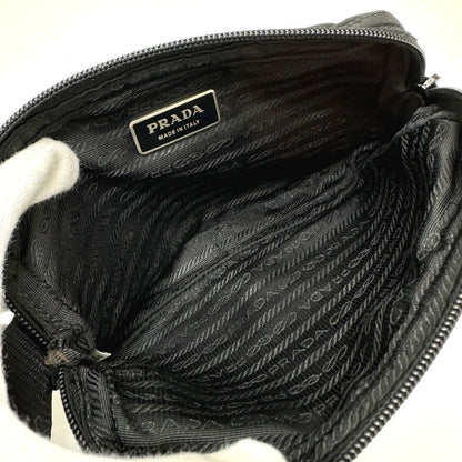 Prada Waist Bag Nylon / Leather Black Triangle Logo Sling Bag Mens