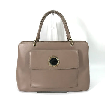 Bvlgari Shoulder Bag Leather Pink Beige Type Bvlgari Bvlgari Logo Tote Bag Women