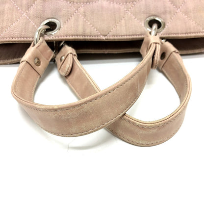 Chanel Tote Bag Cotton Canvas Pink Type Coco Mark Cc Matrasse Women