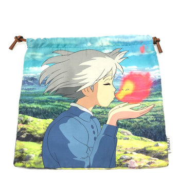 Loewe Pouch C822057X24 Canvas Blue Ghibli Collaboration Howl'S Moving Castle Drawstring Women