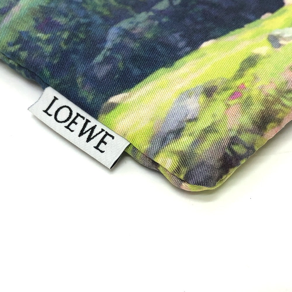 Loewe Pouch C822057X24 Canvas Blue Ghibli Collaboration Howl'S Moving Castle Drawstring Women