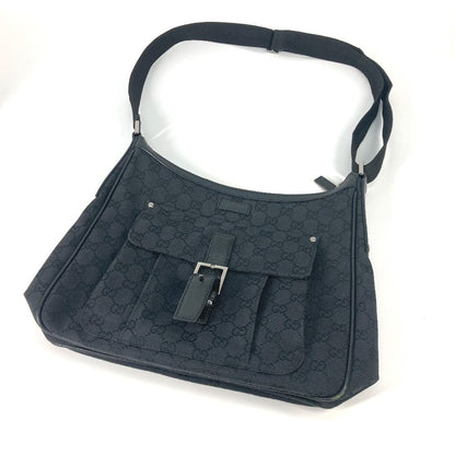 Gucci Shoulder Bag 114272 Gg Canvas Black Gg Mens