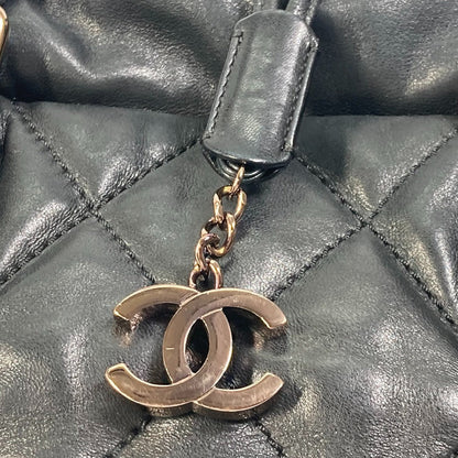 Chanel Shoulder Bag Leather Black Cc Coco Mark Matrasse Quilting Women