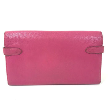 Hermes Long Wallet Purse Shave Pink Type Kelly Wallet Long Depliant Women