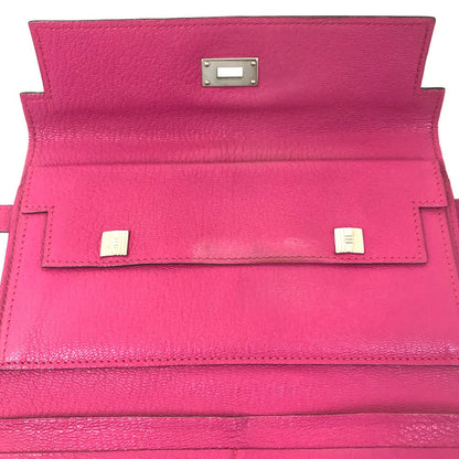 Hermes Long Wallet Purse Shave Pink Type Kelly Wallet Long Depliant Women