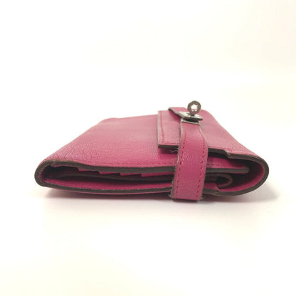 Hermes Long Wallet Purse Shave Pink Type Kelly Wallet Long Depliant Women