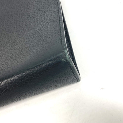 Gucci Clutch Bag 475316 Leather Black Pouch Bag Web Stripe Logo