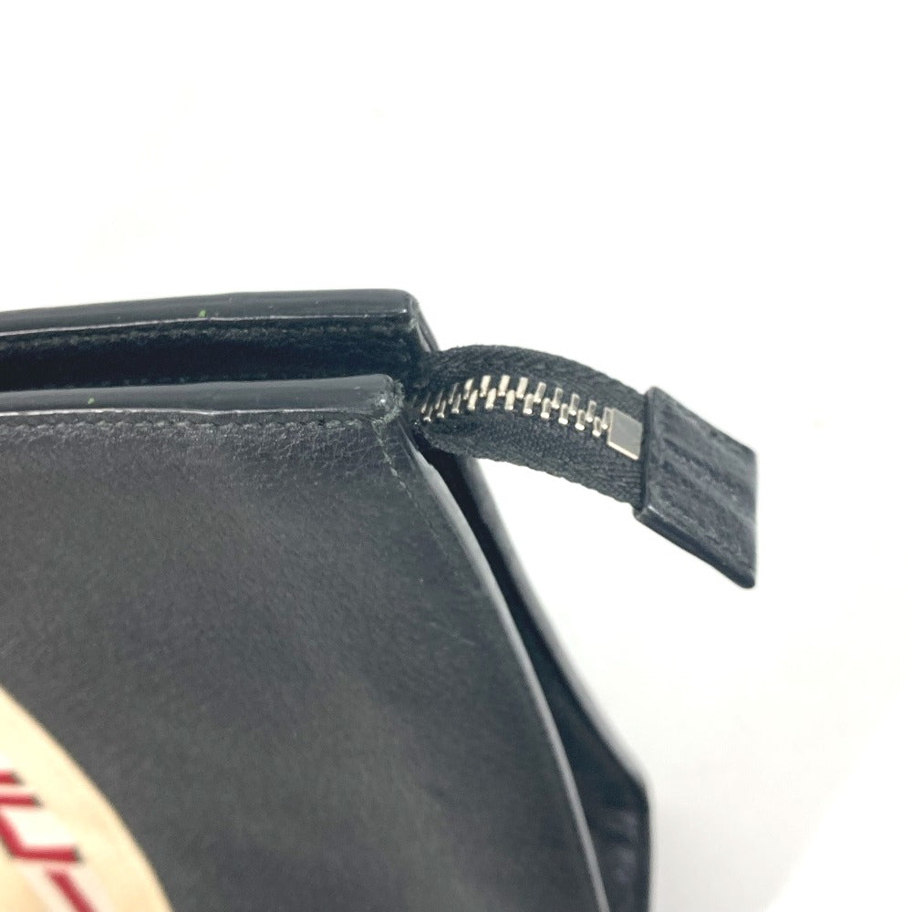 Gucci Clutch Bag 475316 Leather Black Pouch Bag Web Stripe Logo