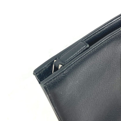Gucci Clutch Bag 475316 Leather Black Pouch Bag Web Stripe Logo
