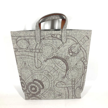 Hermes Tote Bag Felt, Leather Gray Shoulder Bag Shoulder Bag Karimi Gm