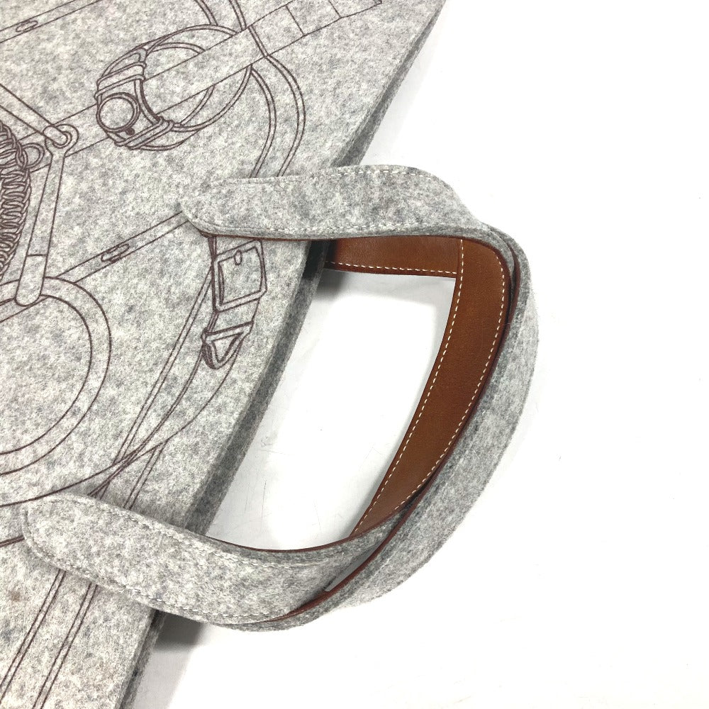 Hermes Tote Bag Felt, Leather Gray Shoulder Bag Shoulder Bag Karimi Gm