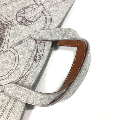 Hermes Tote Bag Felt, Leather Gray Shoulder Bag Shoulder Bag Karimi Gm