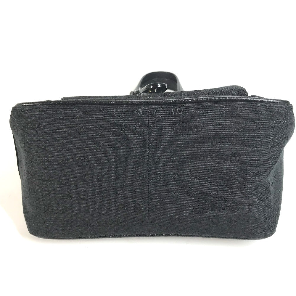 Bvlgari Shoulder Bag Leather / Canvas Black Tote Bag Logo Mania