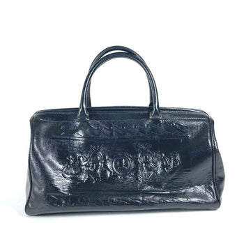 Fendi Handbag Leather Black Doctor Bag Logo Women