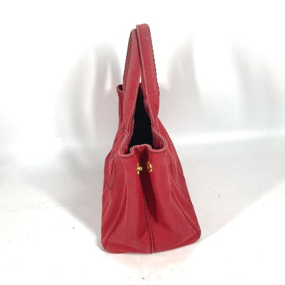 Prada Handbag Canvas Red Logo Canapa Stainless Steel Mini