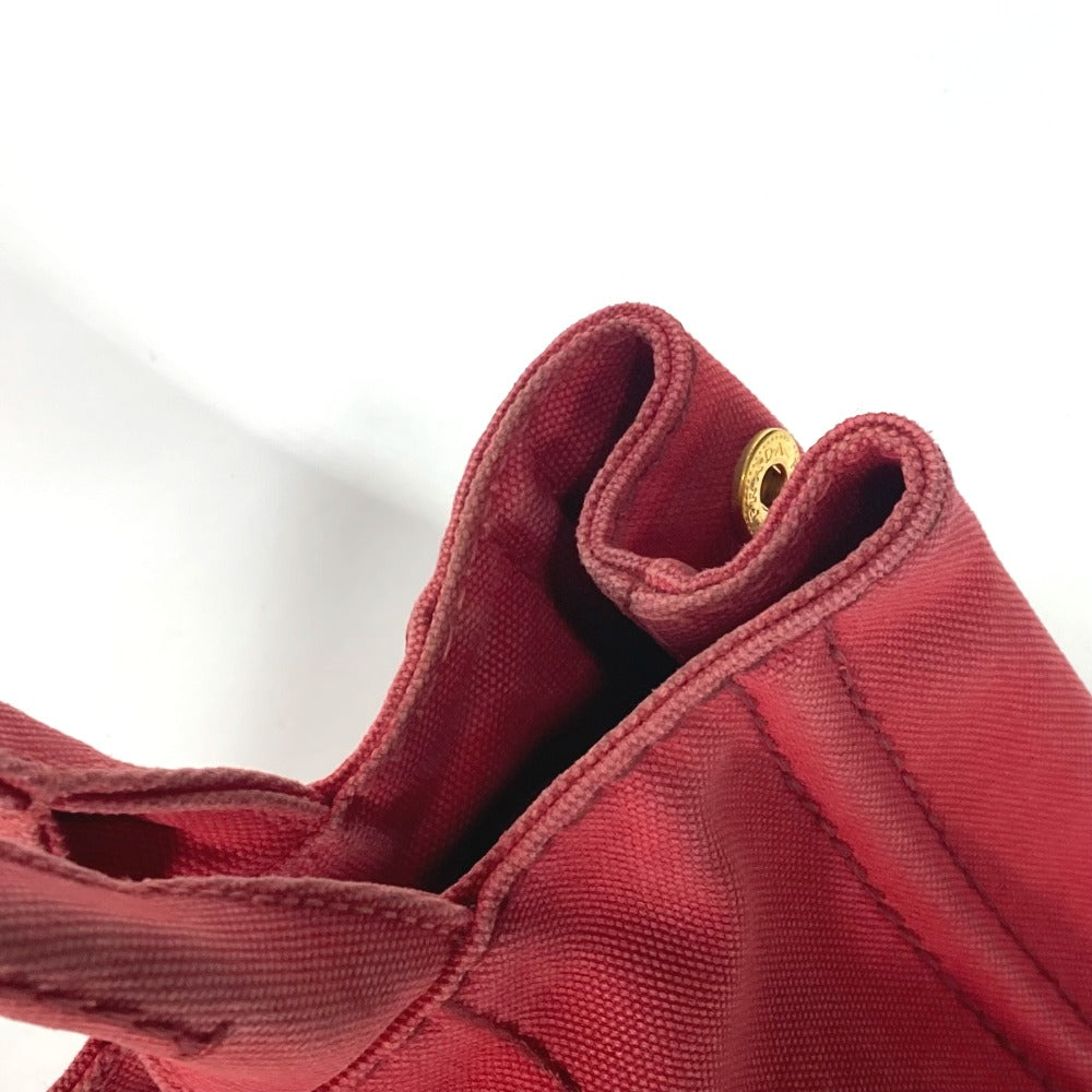 Prada Handbag Canvas Red Logo Canapa Stainless Steel Mini