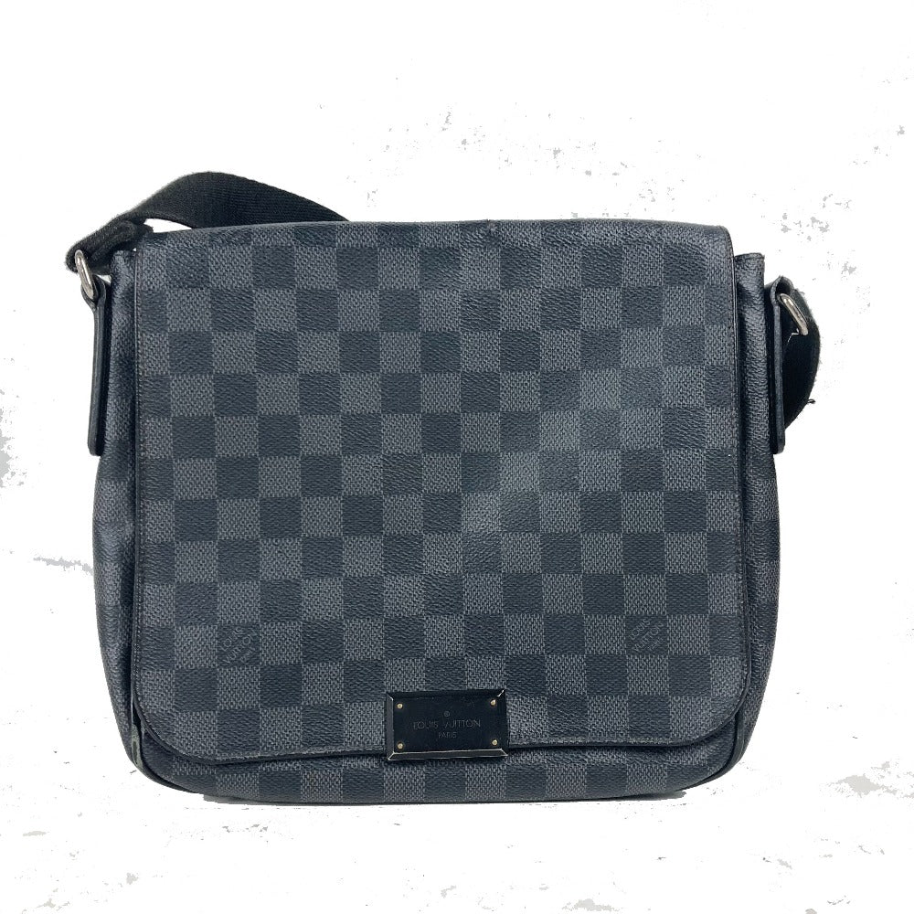 Louis Vuitton Shoulder Bag N41260 Damier Grafitto Canvas Black Damier Grafitte District Pm Mens