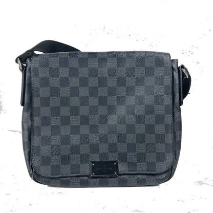 Louis Vuitton Shoulder Bag N41260 Damier Grafitto Canvas Black Damier Grafitte District Pm Mens