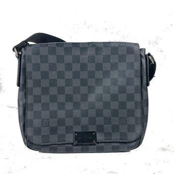 Louis Vuitton Shoulder Bag N41260 Damier Grafitto Canvas Black Damier Grafitte District Pm Mens
