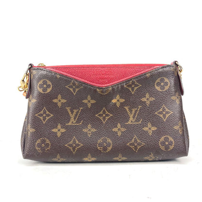 Louis Vuitton Shoulder Bag M41638 Monogram Canvas Red Monogram Pallas Clutch Women