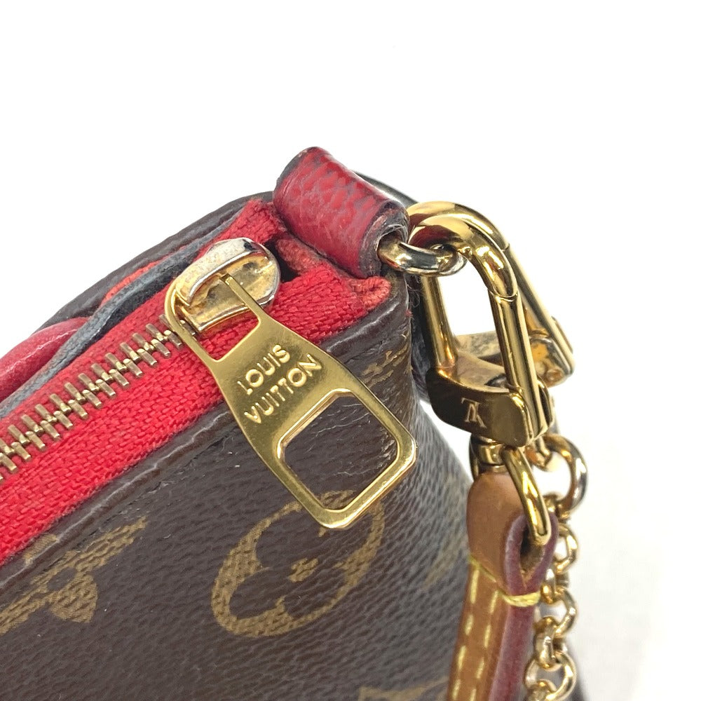 Louis Vuitton Shoulder Bag M41638 Monogram Canvas Red Monogram Pallas Clutch Women
