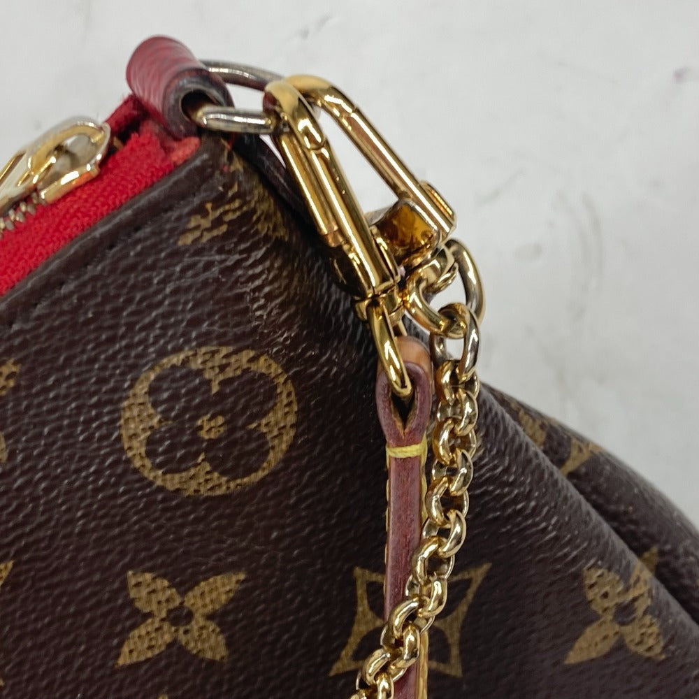 Louis Vuitton Shoulder Bag M41638 Monogram Canvas Red Monogram Pallas Clutch Women
