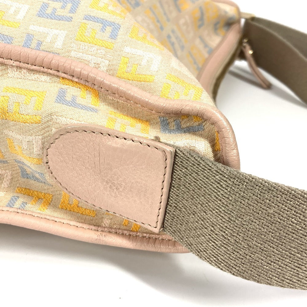Fendi Shoulder Bag Leather / Canvas Multicolor Zucca Logo Unisex(Unisex)