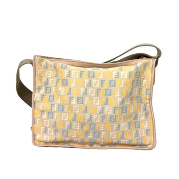 Fendi Shoulder Bag Leather / Canvas Multicolor Zucca Logo Unisex(Unisex)