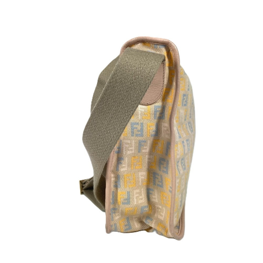 Fendi Shoulder Bag Leather / Canvas Multicolor Zucca Logo Unisex(Unisex)